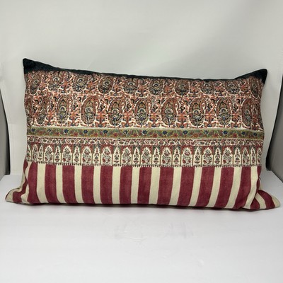 Pottery Barn Pomona Kalamkari Lumbar Pillow Cover Red 16