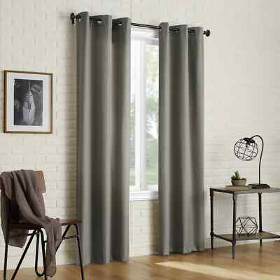 SUN ZERO ARLO TEXTURED THERMAL INSULATED GROMMET CURTAIN PANEL PAIR,VARIOUS SIZE-image