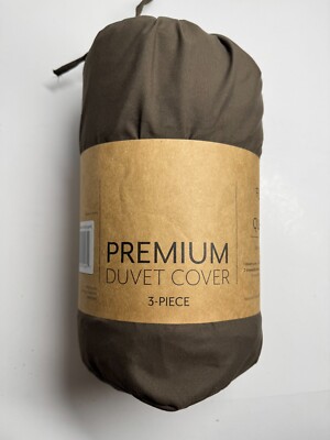 Premium 3 Piece Chocolate Bed Set Duvet Cover Full/Queen Ultra Soft Hypoallergen-image
