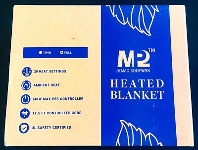 MP2 By Madison Park 20 Heat Settings Electric Heated Blanket Size Full-image