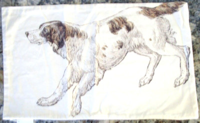 Pottery Barn ~  SPANIEL DOG Linen + Cotton PILLOW COVER ~ 16