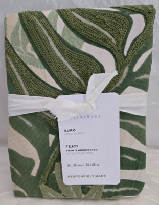 Pottery Barn Euro Fern Embroidered 1-Sham 26