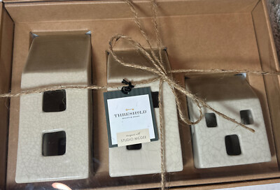 ⚡️Studio McGee Threshold 3pc Ceramic House Tea Light Holder 🆕-image