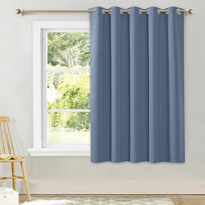 Bedroom Window Blackout Curtain Panel - Thermal Insulated Blackout Drape/Drapery-image