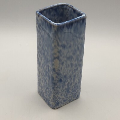 Studio Crafted Blue Square Brioche Glaze Vase-image
