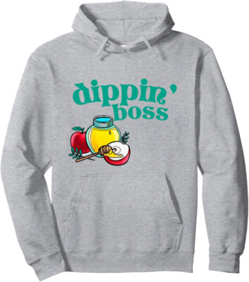 Rosh Hashanah Dippin' Boss Apple Honey Dip Jewish Unisex Hooded Sweatshirt-image