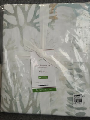 Pottery Barn Coral  Duvet Full Queen READ DESCRIPTION-image