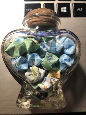 Anime Studio Ghibli My Neighbor Totoro Origami Lucky Stars In A Heart Shaped Jar-image
