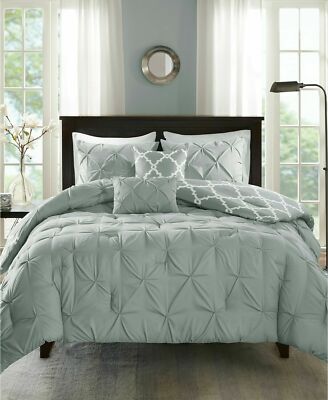 Madison Park Essentials Kasey Reversible 5-Pc. Comforter Set - FULL / QUEEN Gray-image