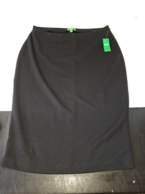 dip Women's Black Knee Length Slit Back Pencil Skirt  SIZE L-image