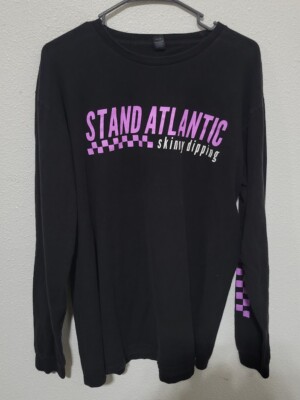 Stand Atlantic Skinny Dipping Long Sleeve Black Purple Shirt Size Large-image