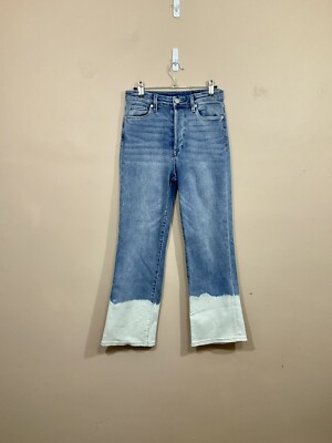 Blank NYC Womens The Baxter Ribcage Straight Leg Jeans 26 Blue Dip Dye High Rise-image