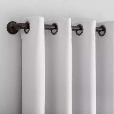 Sun Zero Tyrell Tonal Textured Draft Shield Fleece Grommet Curtain Panel 50x84