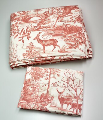 Pottery Barn Alpine Toile Full/Queen Duvet + 1 Euro Sham 100% Organic Cotton EUC-image