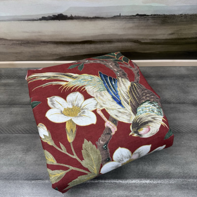 Pottery Barn Nola Songbird Duvet Cover King/Cal. King Red Multicolor NWOT-image