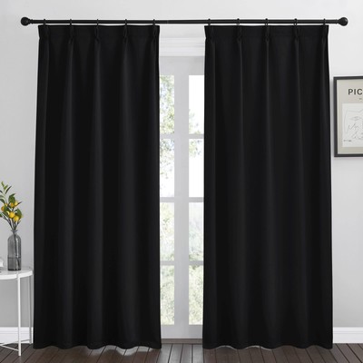 Patio Blackout Curtains 95 inches Long, Home Decoration Thermal Insulated (2 ...-image
