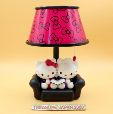 Rare Hello Kitty Red Sofa-Shaped Room Light with Ribbon Pattern Shade Mint Cute-image