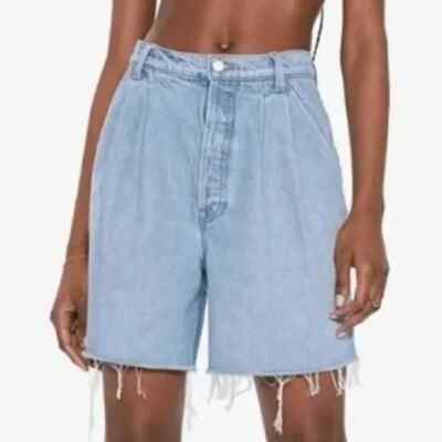 New MOTHER SNACKS Size 34 Double Pleat Fun Dip Short Fray in Just a Nibble Wash-image