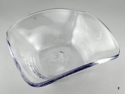 3 Vintage SIMON PEARCE Blown Crystal STUDIO ART Glass Square 5½