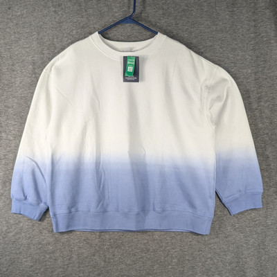 GAP Pullover Sweatshirt  Blue White Dip Dye Size XLarge  Soft Lining-image