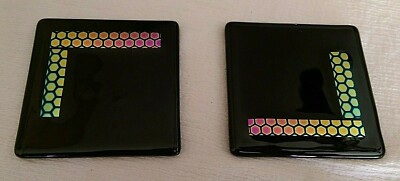 Two Terry Horton Art Glass Coasters 4