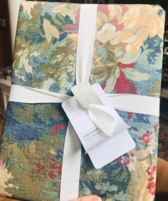 Pottery Barn Greenwood Toile Duvet Cover Green Queen 2 Euro Shams 3pc New-image