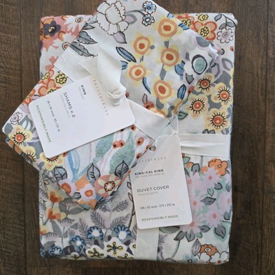 Pottery Barn Amelia King Duvet Cover & 2 King Shams NEW-image