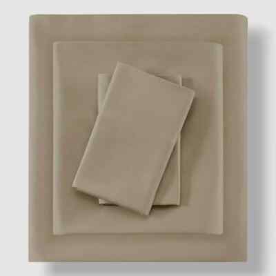 Madison Park Brown 525 Thread Count 4 Piece Cream Sheet Set Full Khaki-image
