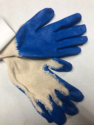 Blue Dipped Knit Work Glove - Size Large-image