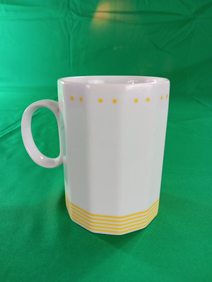 Vintage Studio Nova Primary Stripes Yellow Mugs Dodecahedron Shaped Cups L5303-image