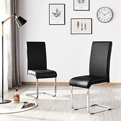 NiB Adaleah Upholstered Parsons Chair, Color Black Set of Two $395 FLA81-image