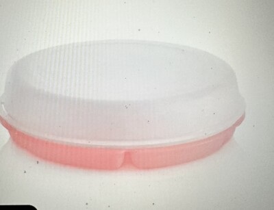 Vtg Tupperware Serving Center Set w/ Lid Veggies & Dip Tray~ 7.5 Cup-image