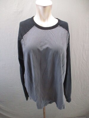DIP Size XL Mens Gray 100% Organic Cotton Crew Neck Long Sleeve Athletic Top 397-image