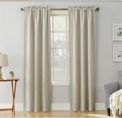 Sun Zero Easton Energy Saving Blackout Rod Pocket Curtain Panel 40x84”-image