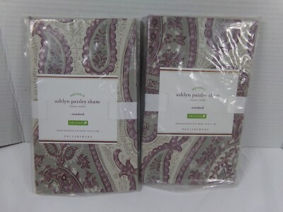 New/Sealed Lot of 2 Pottery Barn Naturals Ashlyn Paisley Standard Sham-26