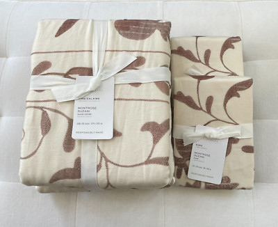 Pottery Barn MONTROSE SUZANI King Duvet Cover & 3 Euro Shams Sold Out NWT-image