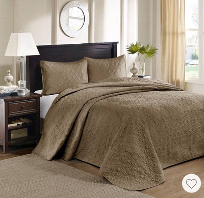 Madison Park Vancouver Reversible Bedspread 3 Pcs Mocha King Size-image