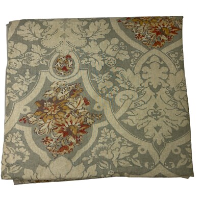 Pottery Barn Camilla Beige Linen Cotton Floral Medallion Full Queen Duvet Cover-image