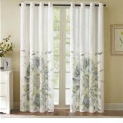 Madison Park Watercolor Floral Print Window Panels-image