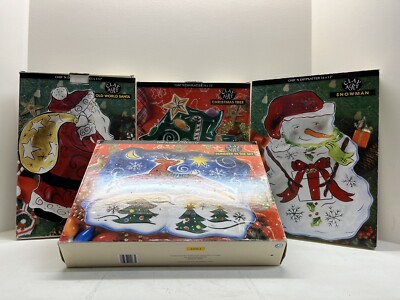 Christmas Lot of 4 LARGE  CHIP AND DIP PLATTER - CLAY ART-image