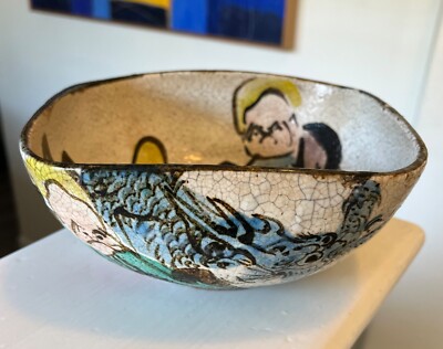 Kenzan Signed Large Bowl  Studio Pottery  Japanese-image