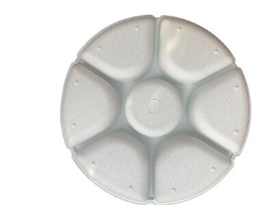 Vintage Tupperware Divided Veggie Relish Chip Fruit Serving Tray W/Dip Bowl/Lid-image