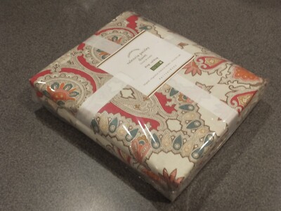 NEW RARE 3PC Pottery Barn Valencia Paisley Medallion/Scarf King Duvet Shams Set-image