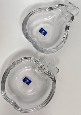 Studio Nova Japan Clear Crystal Glass Sink Ring Dish Pear & Apple Shape  5