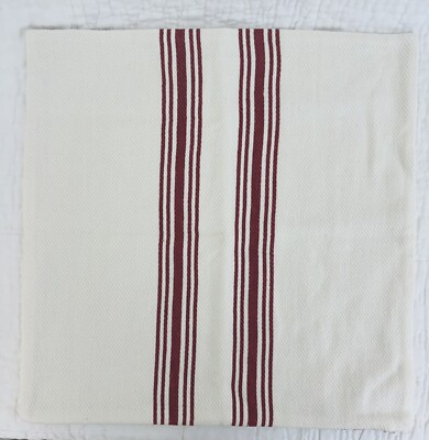 New Red Pottery Barn Culver Reversible Stripe Grainsack Pillow Cover 20
