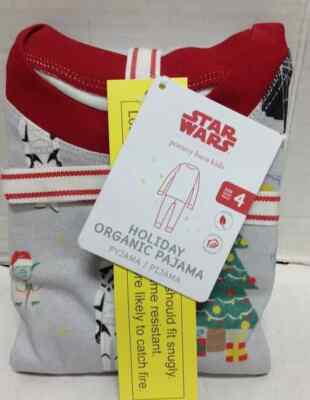 NEW Pottery Barn Kids Size 4 Star Wars Holiday Organic Pajama Set Darth Vader -image