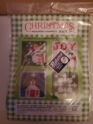 Christmas Needlepoint Ornaments Kit #2501 Studio Twelve 1979 Vintage NIP 12-image
