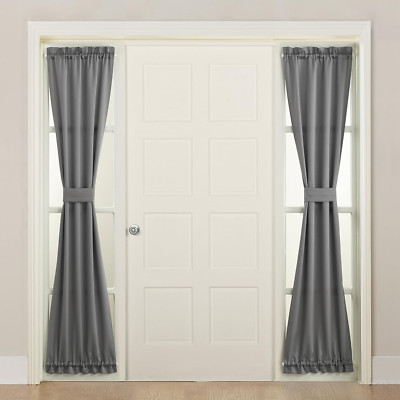 Sun Zero Barrow Energy Efficient Rod Pocket Door Sidelight Curtain Panel, 26