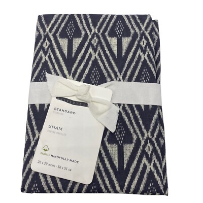 Pottery Barn Mitzi Print Sham Charcoal Multi Standard Sham Organic Cotton Gray-image