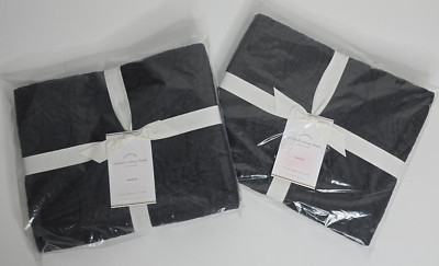 2 Pottery Barn Pillow Shams Lot Set Washed Cotton Standard Shale MSRP 49.50 each-image
